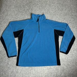 Vintage 90s Gap Mens Medium Fleece Quarter Zip Pullover Blue